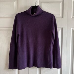 Garnet Hill Purple Turtleneck Sweater